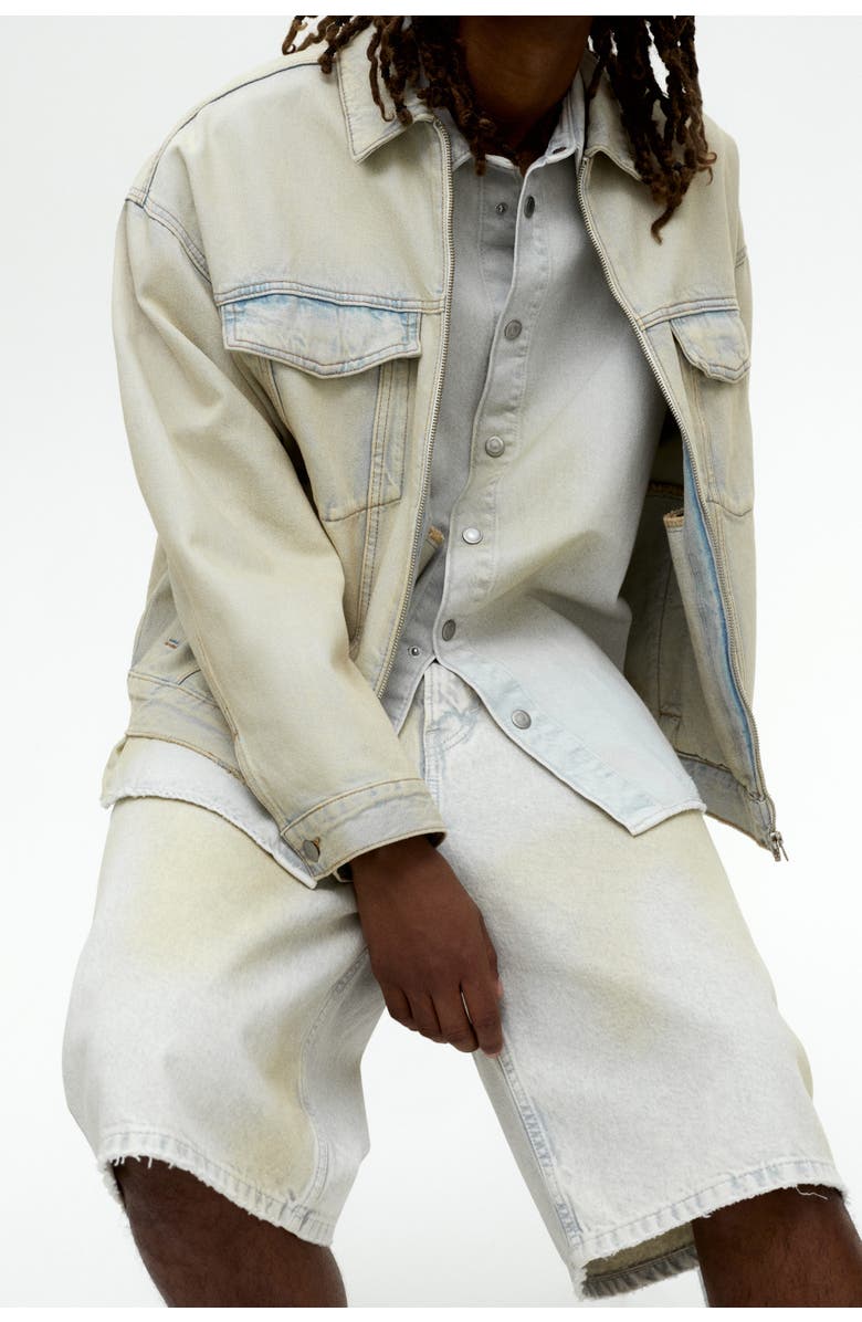 H&M Baggy Denim Shorts, Alternate, color, Pale Denim Blue