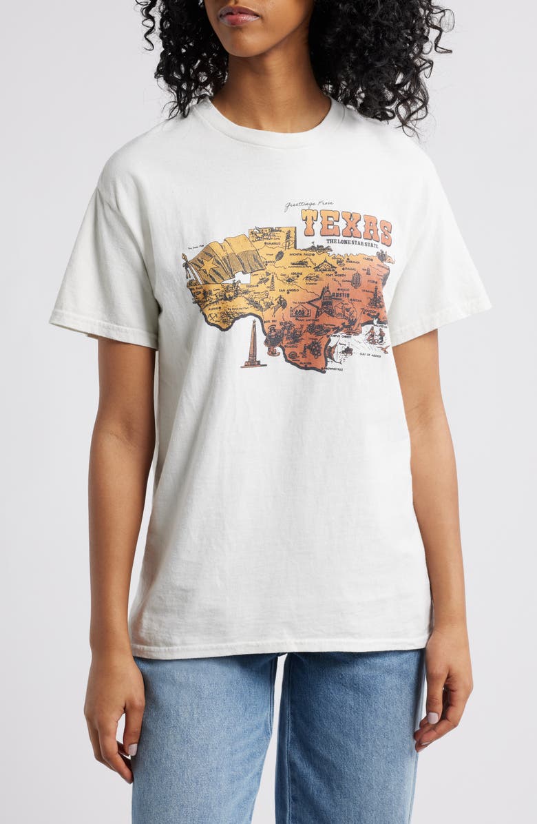 BDG Urban Outfitters Texas Cotton Graphic Boyfriend T-Shirt, Main, color, White