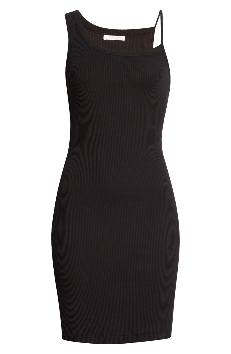John Elliott Asymmetric Cotton Rib Body-Con Tank Minidress, Alternate, color,
