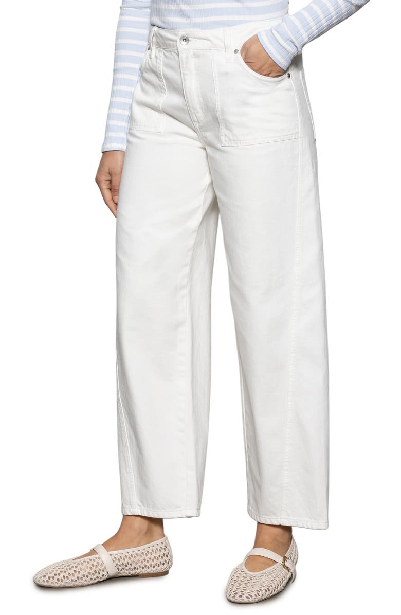 Sanctuary District High Waist Barrel Leg Ankle Jeans, Alternate, color, Blcw