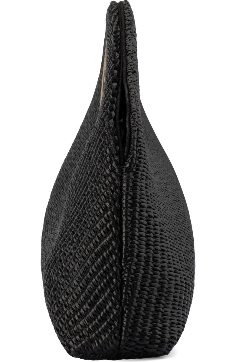 Olga Berg Geena Straw Clutch, Alternate, color, Black