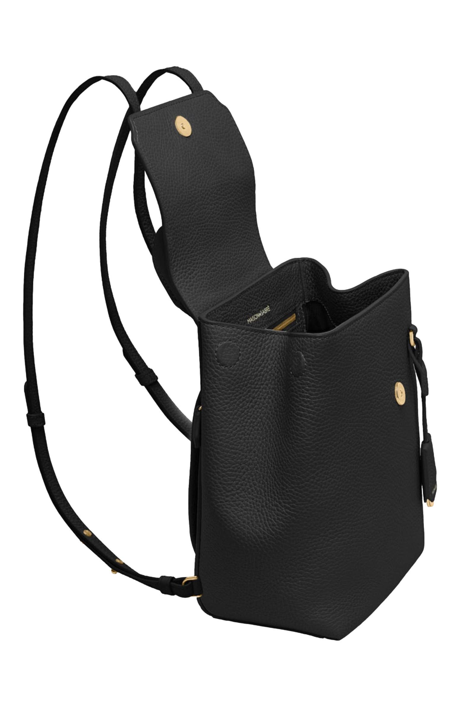 Mini Soft Leather Backpack, Alternate, color, Black Caviar