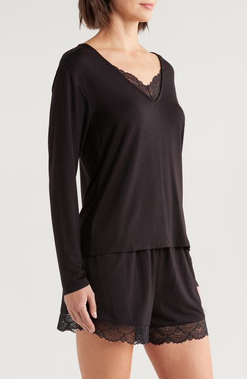 Nordstrom Moonlight Eco Lace Trim Short Pajamas In Black