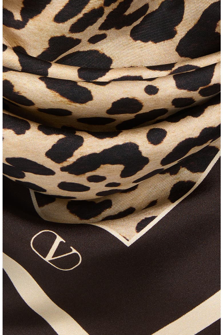 Leopard Print Silk Square Scarf, Alternate, color, MULTICOLOR ANIMALIER