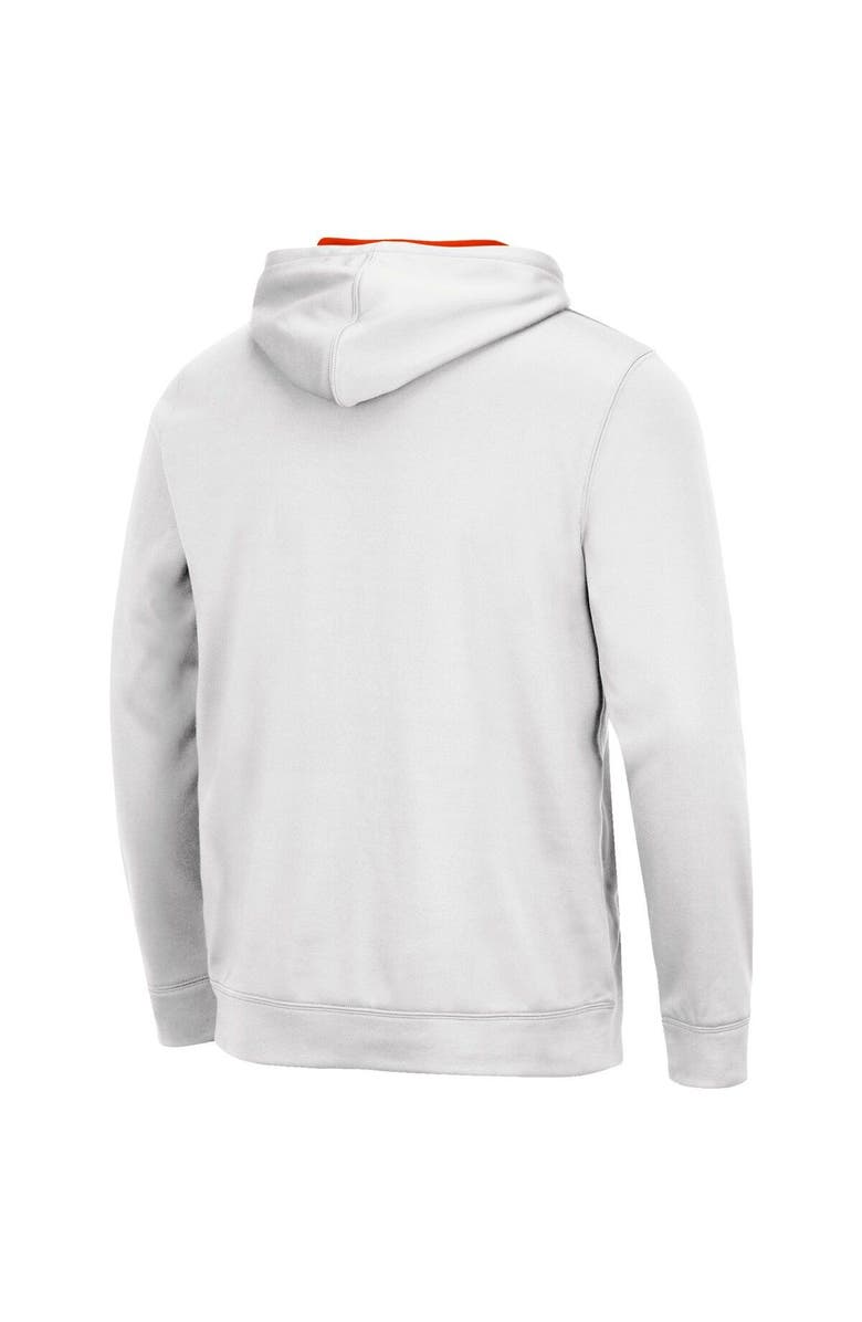 COLOSSEUM Men's Colosseum White Clemson Tigers Slash Stack 2.0 Pullover Hoodie, Alternate, color,