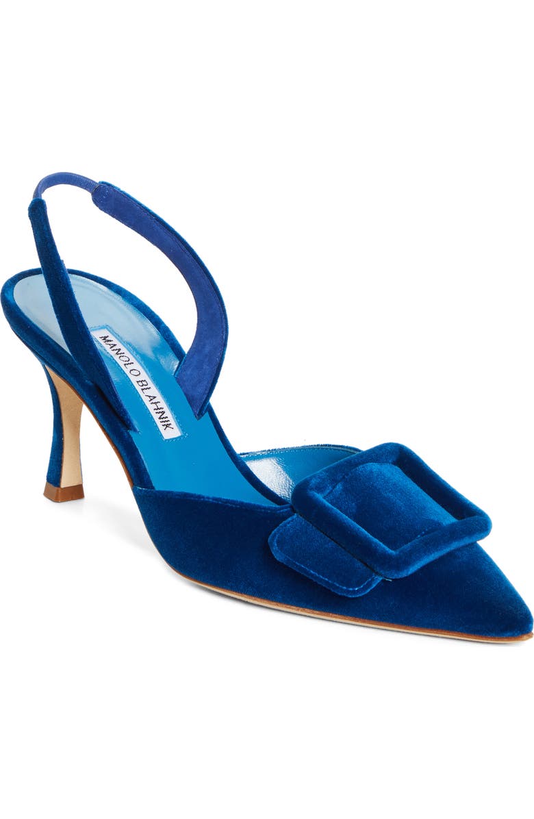 Manolo Blahnik Maysli Buckle Slingback Pointed Toe Pump, Main, color,