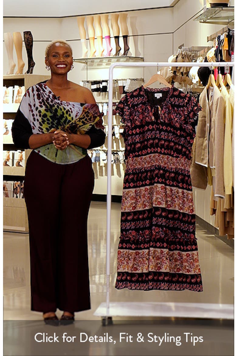 Mixed Print Tie Neck Dress video