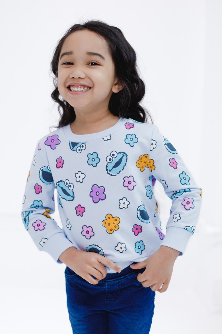 Pullover Sweatshirt, Alternate, color, Cookie Monster Blue
