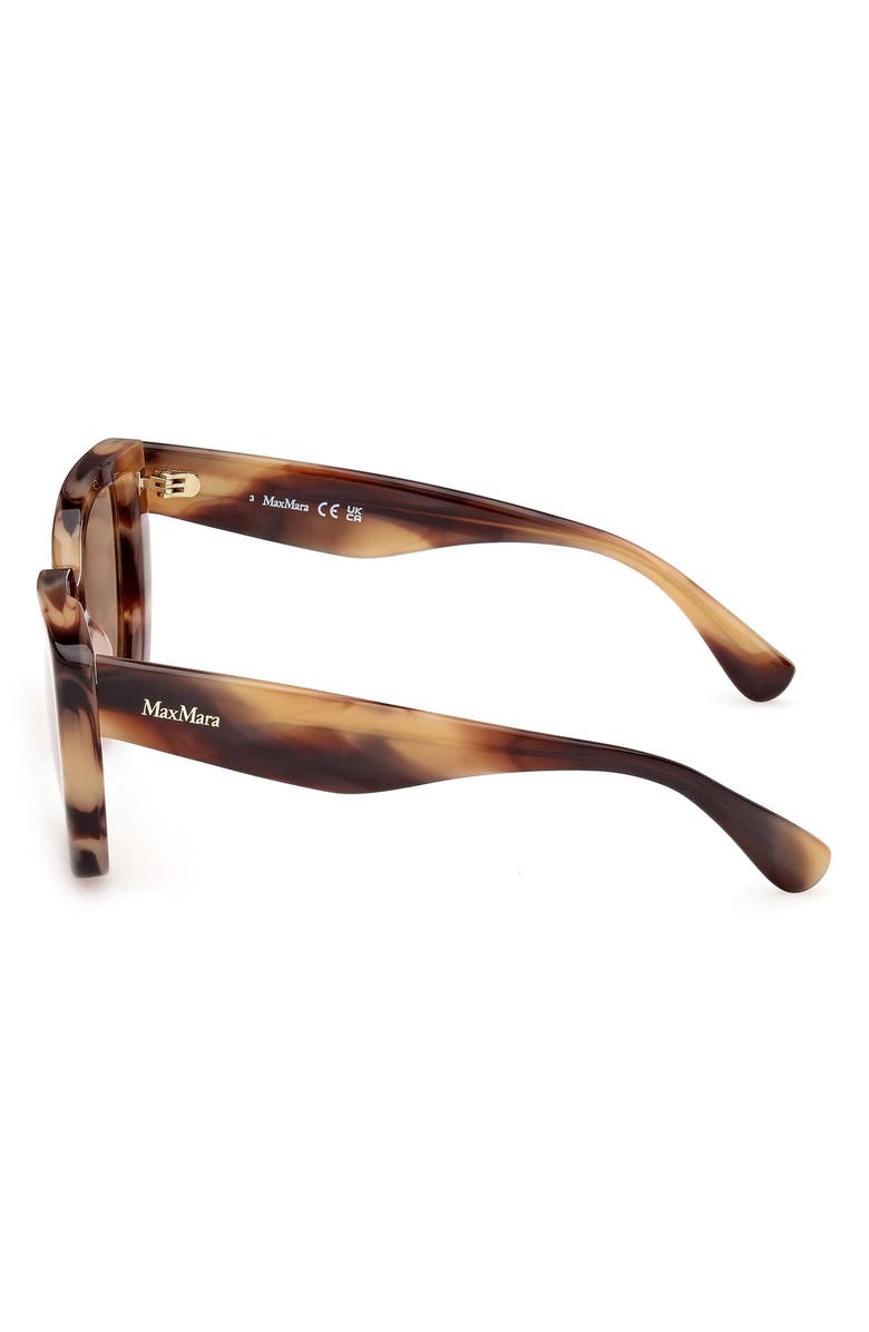 Max Mara Glimpse4 54mm Polarized Cat Eye Sunglasses, Alternate, color, Brown / Brown Mirror