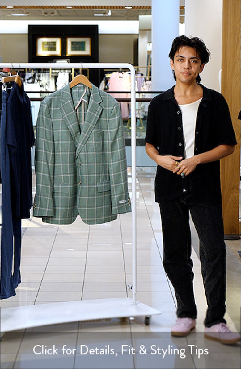 Hyperlight Soft Plaid Wool & Silk Blend Sport Coat, sales video thumbnail