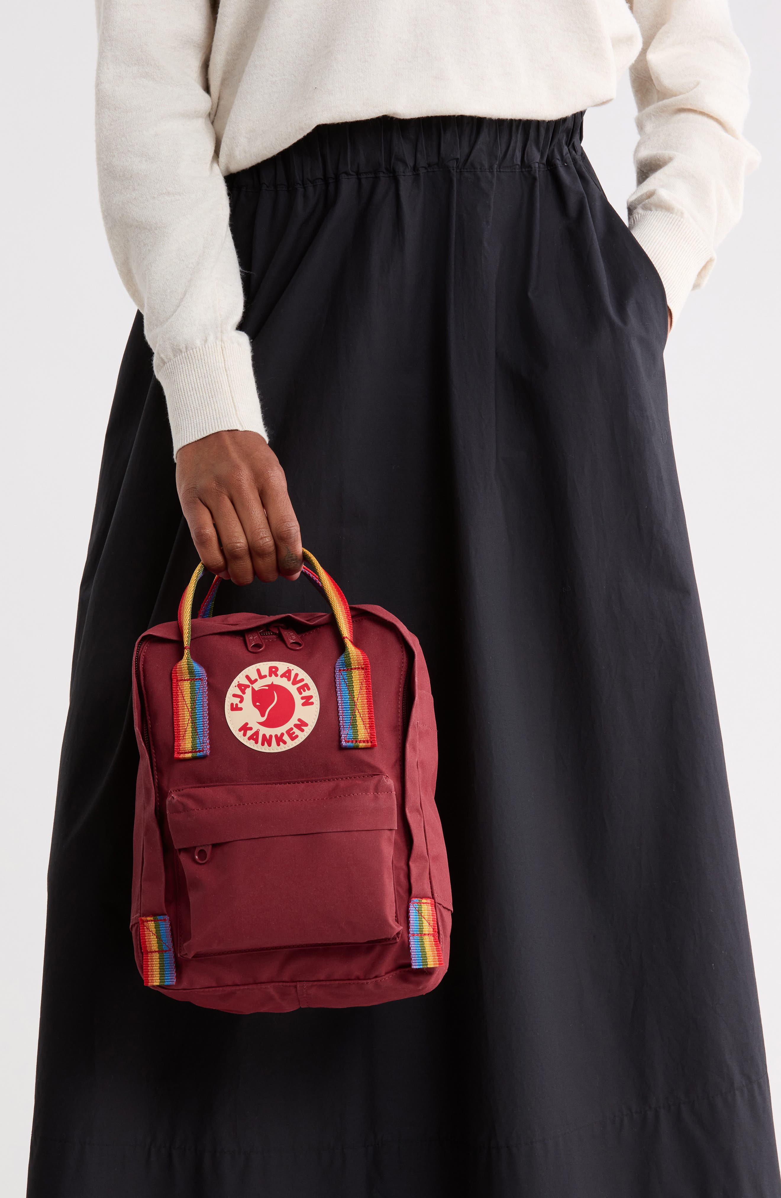 Mini Kånken Rainbow Water Resistant 13-Inch Laptop Backpack, Alternate, color, OX RED-RAINBOW PATTERN