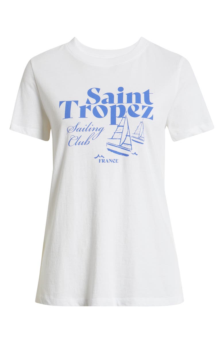 Caslon<sup>®</sup> Saint Tropez Cotton Graphic T-Shirt, Alternate, color, White Sailboat Tropez