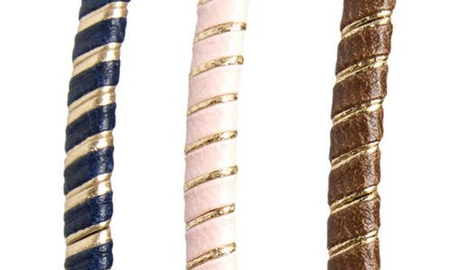 Shop Tasha Assorted 3-pack Assorted Skinny Faux Leather Headbands