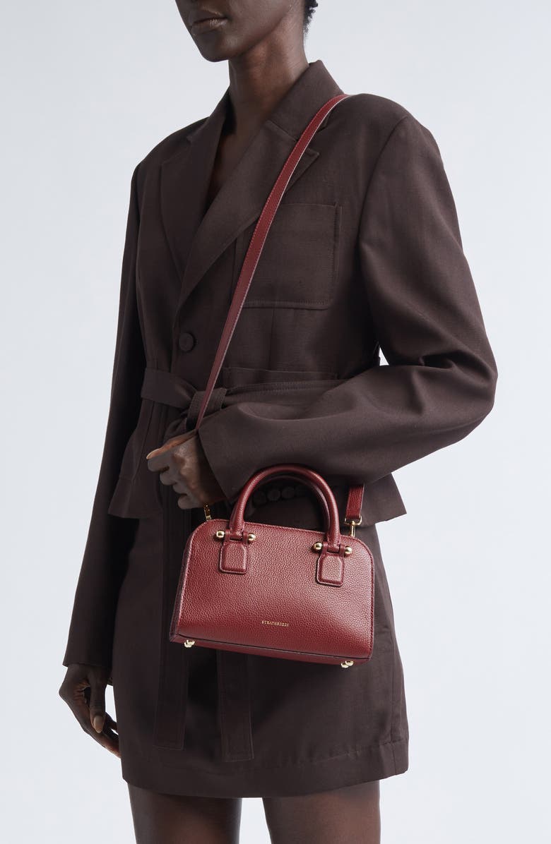 Strathberry Mini Georgia Leather Tote, Alternate, color, Oxblood