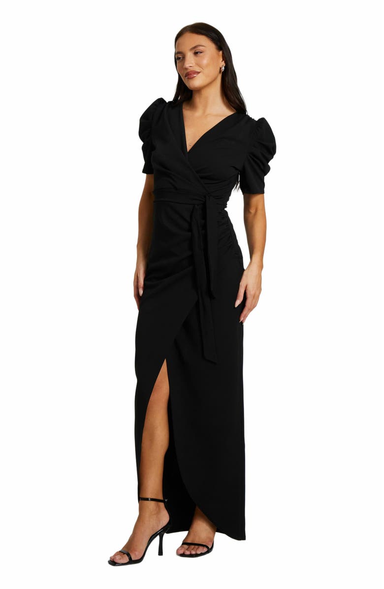 QUIZ Puff Sleeve Maxi Dress, Alternate, color, Black
