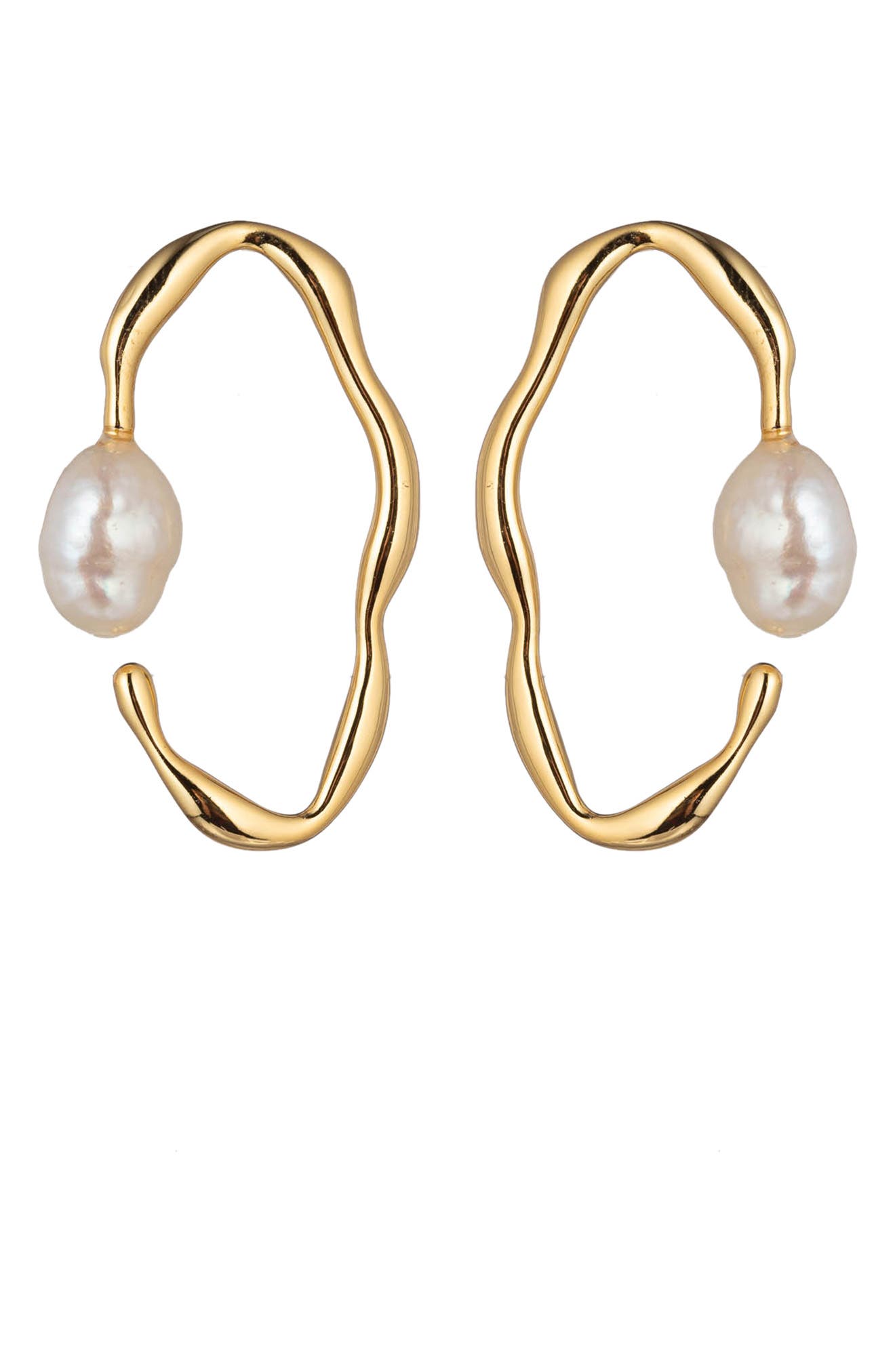 Alice Shell Pearl Hoop Earrings