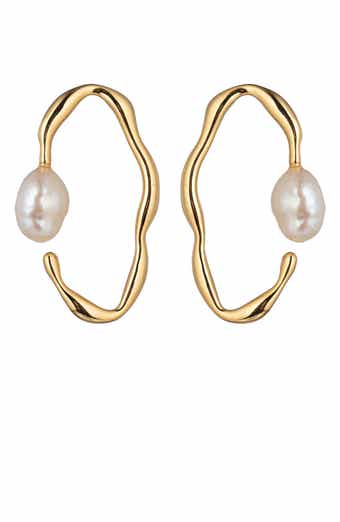 Alice Shell Pearl Hoop Earrings