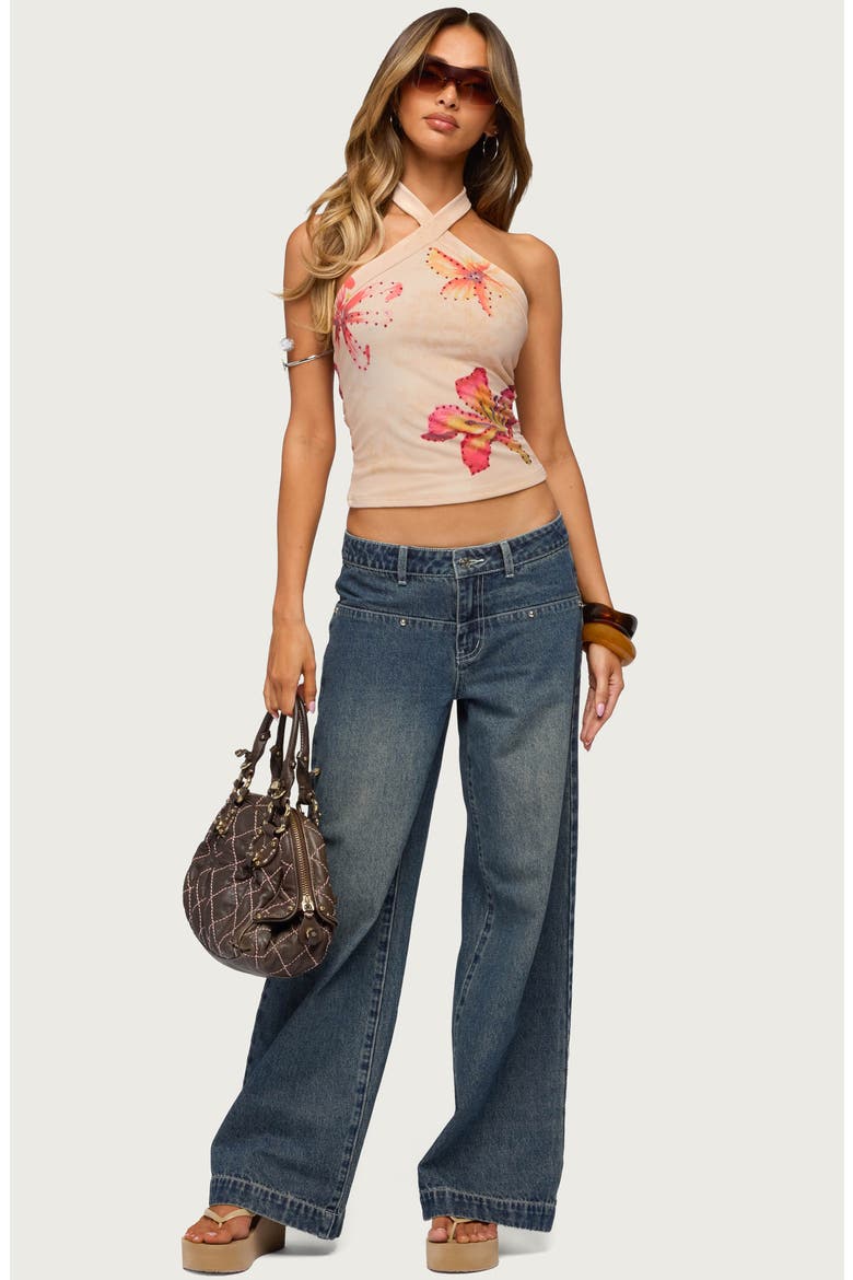 Wyn Studded Low Rise Baggy Wide Leg Jeans, Alternate, color, BLUE-VINTAGE-WASHED