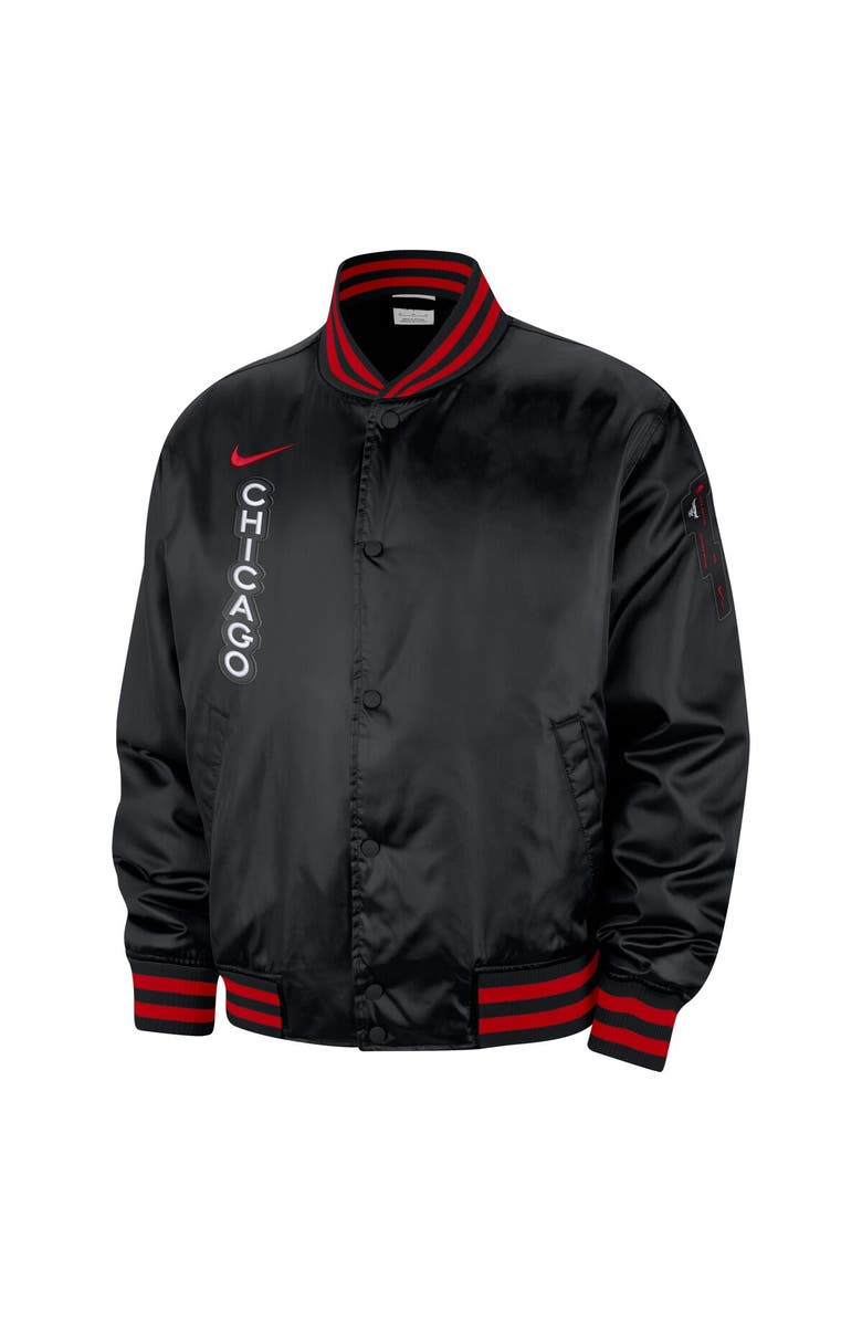 Nike Men's Nike Black Chicago Bulls 2023/24 City Edition Courtside Premier Full-Snap Bomber Jacket, Alternate, color, 