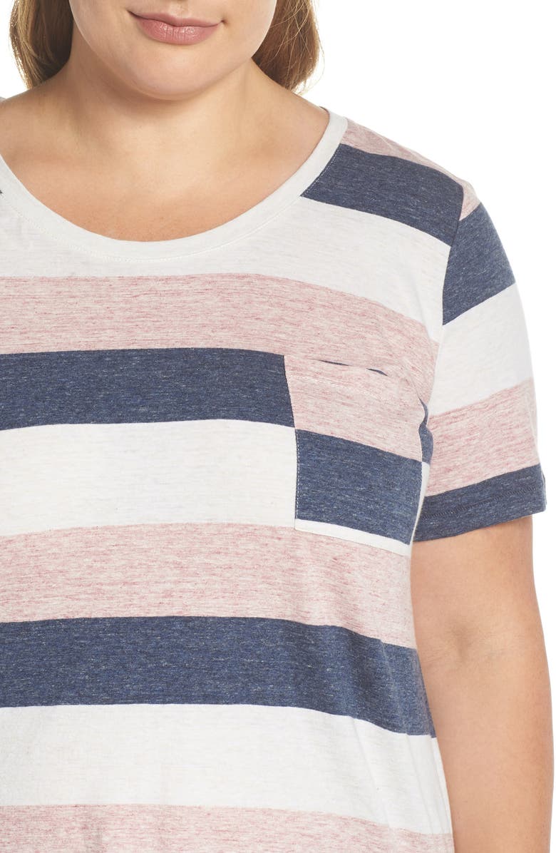 Vince Camuto Cafe Stripe Pocket Tee, Alternate, color, 