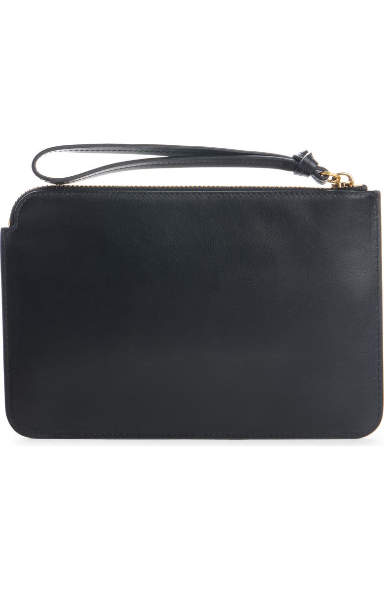 Isabel Marant Oskan Stud Leather Flat Pouch, Alternate, color, Black