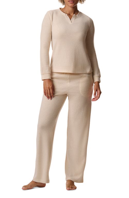 Splendid Thermal Knit Pajamas In Pink Tint