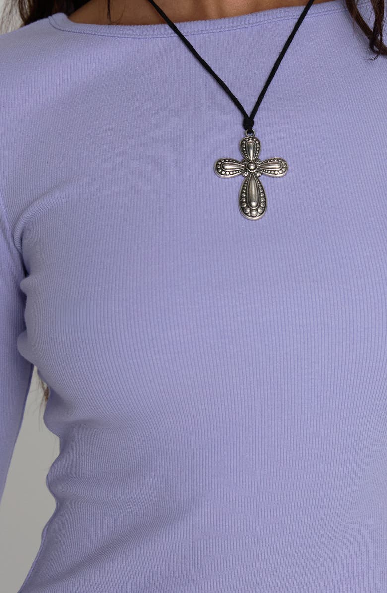 Princess Polly Elaia Rib Top, Alternate, color, Purple