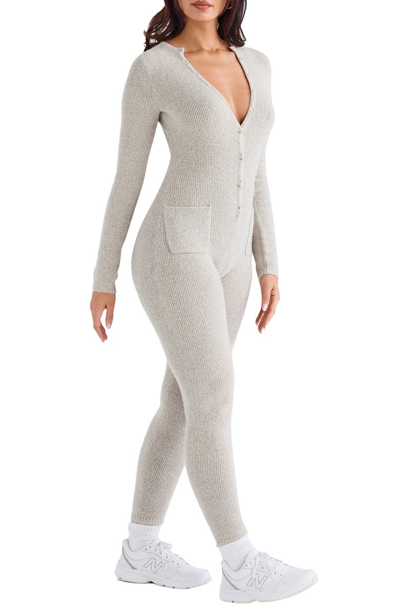 HOUSE OF CB Tiggy Ribbed Lounge Jumpsuit, Alternate, color, 