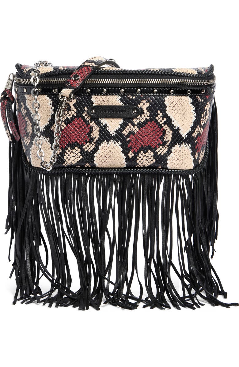 Longchamp Snake Embossed Leather Belt Bag, Main, color, Cognac