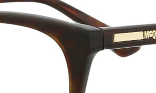 Alexander Mcqueen Mcqueen 51mm Core Rectangular Optical Glasses In Havana Transparent