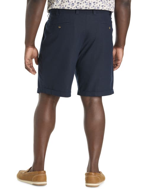 Oak Hill By Dxl Big & Tall Linen-blend Tech Shorts
