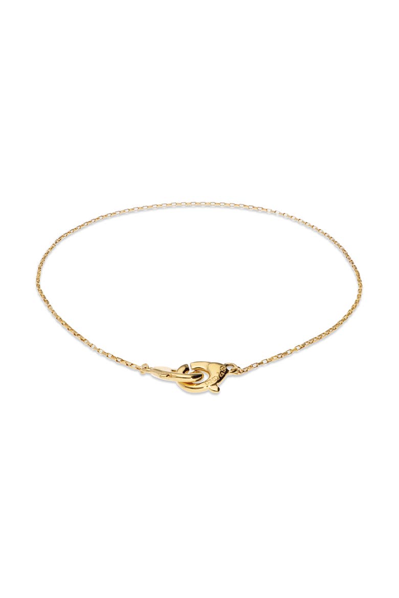 18K Gold-Plated Necklace with Interlocking Carabiner Detail, Alternate, color, Gold