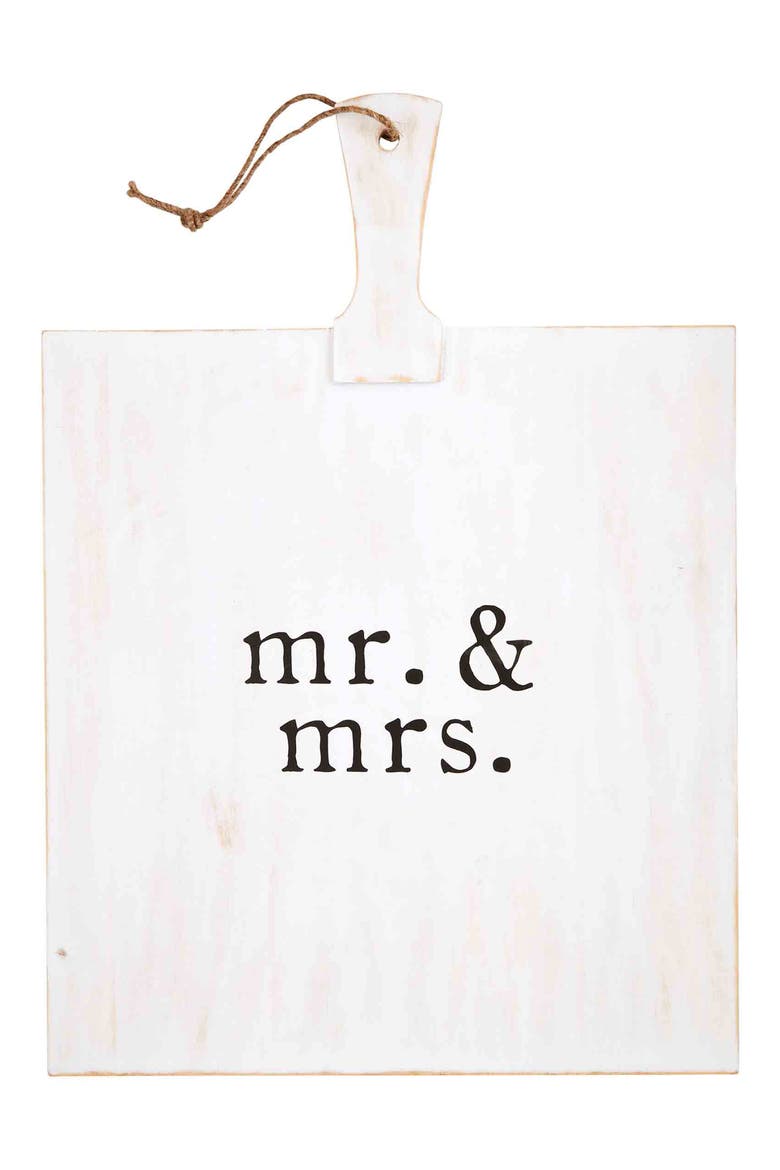 Mr. & Mrs. Square Serving Board, Main, color, WHITE