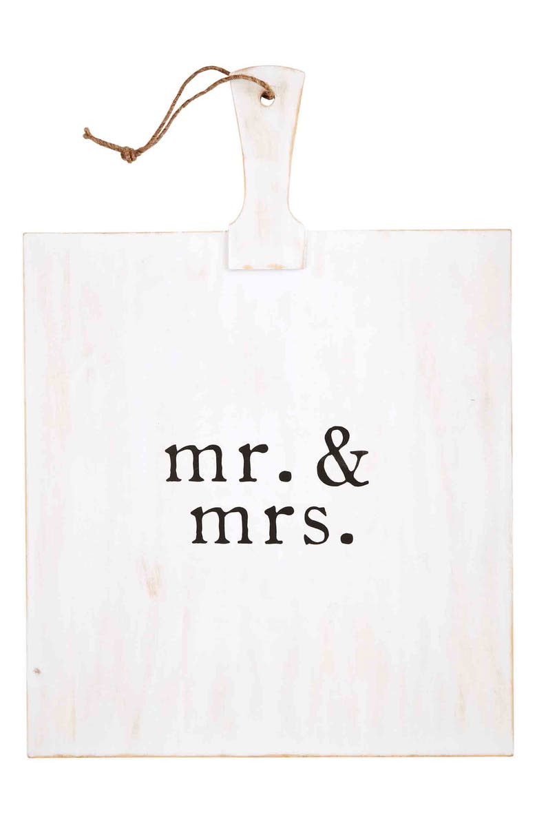 Mud Pie Mr. & Mrs. Square Serving Board, Main, color,
