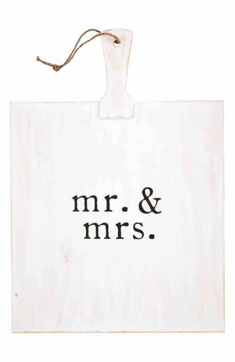 Mud Pie Mr. & Mrs. Square Serving Board