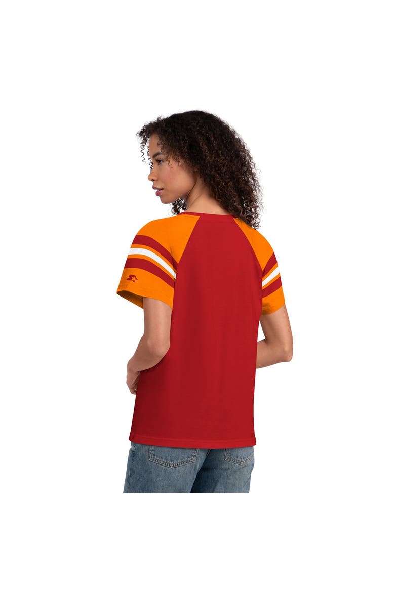 Women's Starter  Red Tampa Bay Buccaneers Game On Notch Neck Raglan T-Shirt, Alternate, color, Red