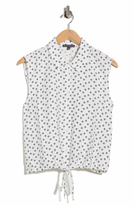 Adrianna Papell Floral Sleeveless Button-Up Top