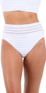 La Blanca Fluid Lines High Waist Bikini Bottoms