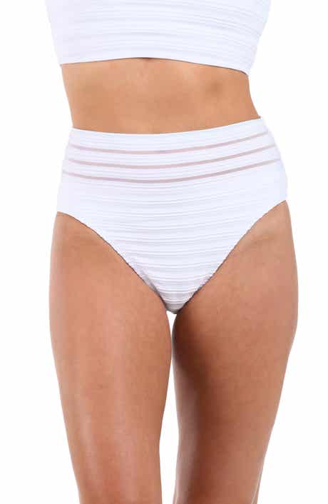 La Blanca Fluid Lines High Waist Bikini Bottoms