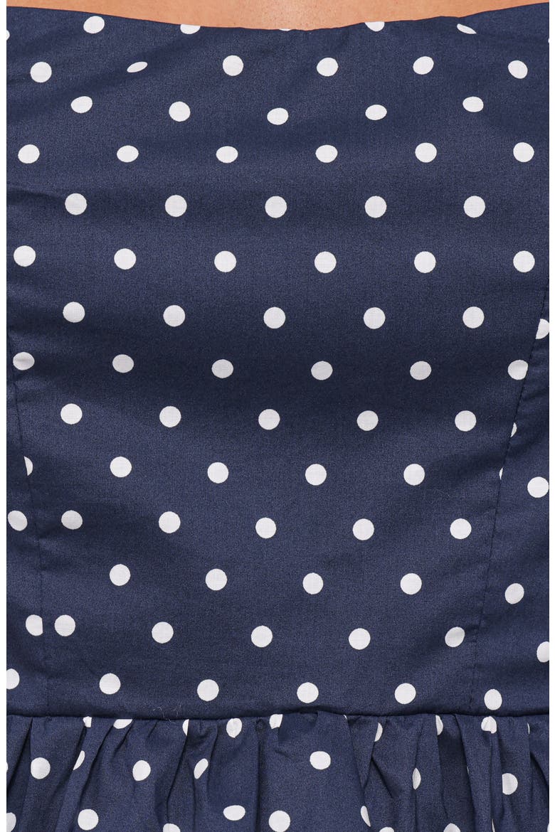 Paula Dot Ruffle Sleeveless Top, Alternate, color, NAVY