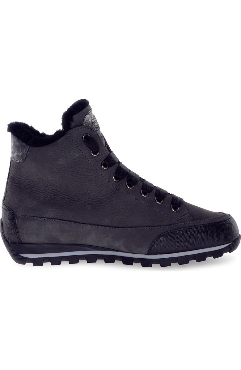 Candice Cooper Runlo Waterproof Genuine Shearling Lined High Top Sneaker, Alternate, color, Black Anthracite