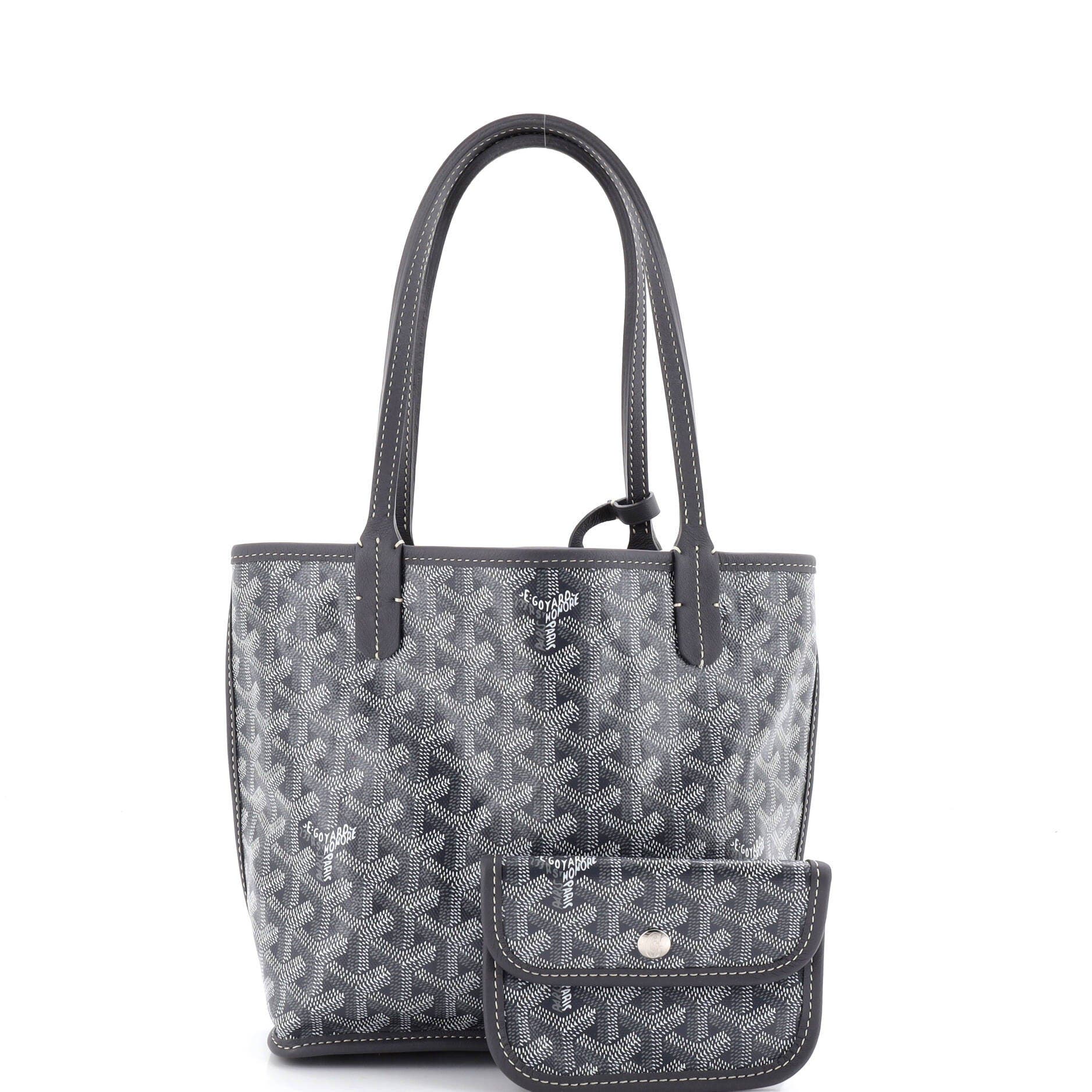 Pre-Owned Goyard Anjou Reversible Tote Coated Canvas Mini, Alternate, color, Gray