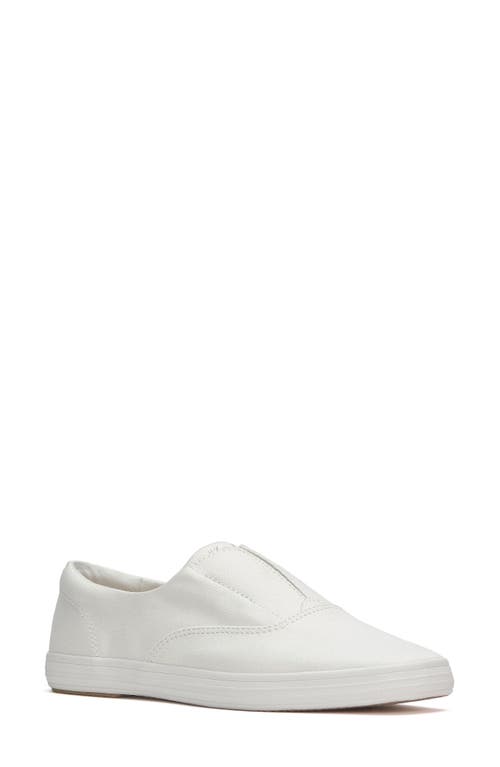 Keds Women's Champion Square Toe Canvas Slip On Canvas Sneakers In Snow White