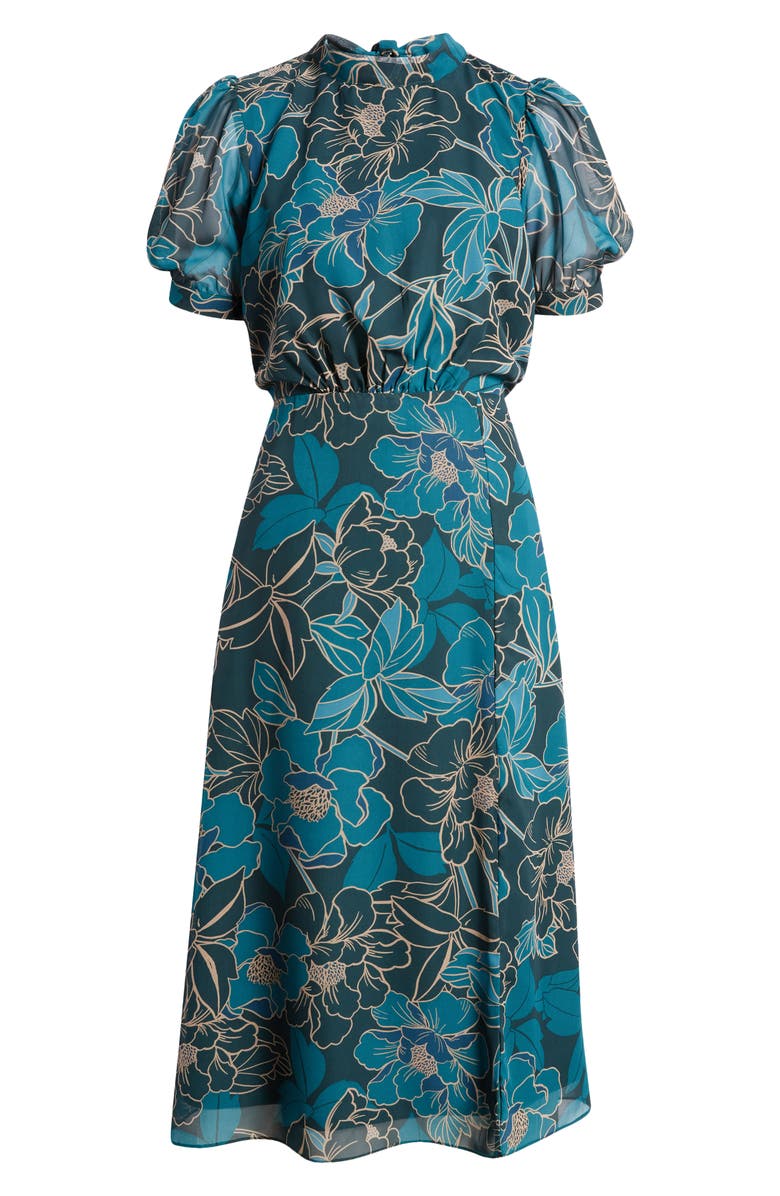 Julia Jordan Floral Midi Dress, Alternate, color, 