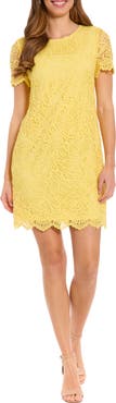 London Times Scalloped Lace Shift Dress