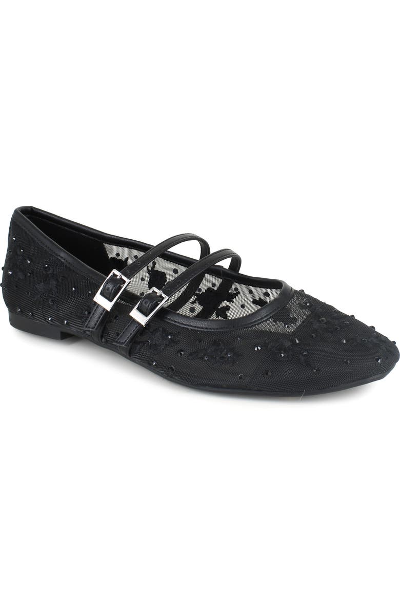 Reaction Kenneth Cole Malibu Nites Mary Jane Flat, Main, color, Black Mesh