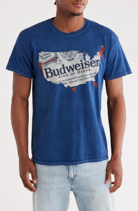 Budweiser Graphic Print Cotton T-Shirt