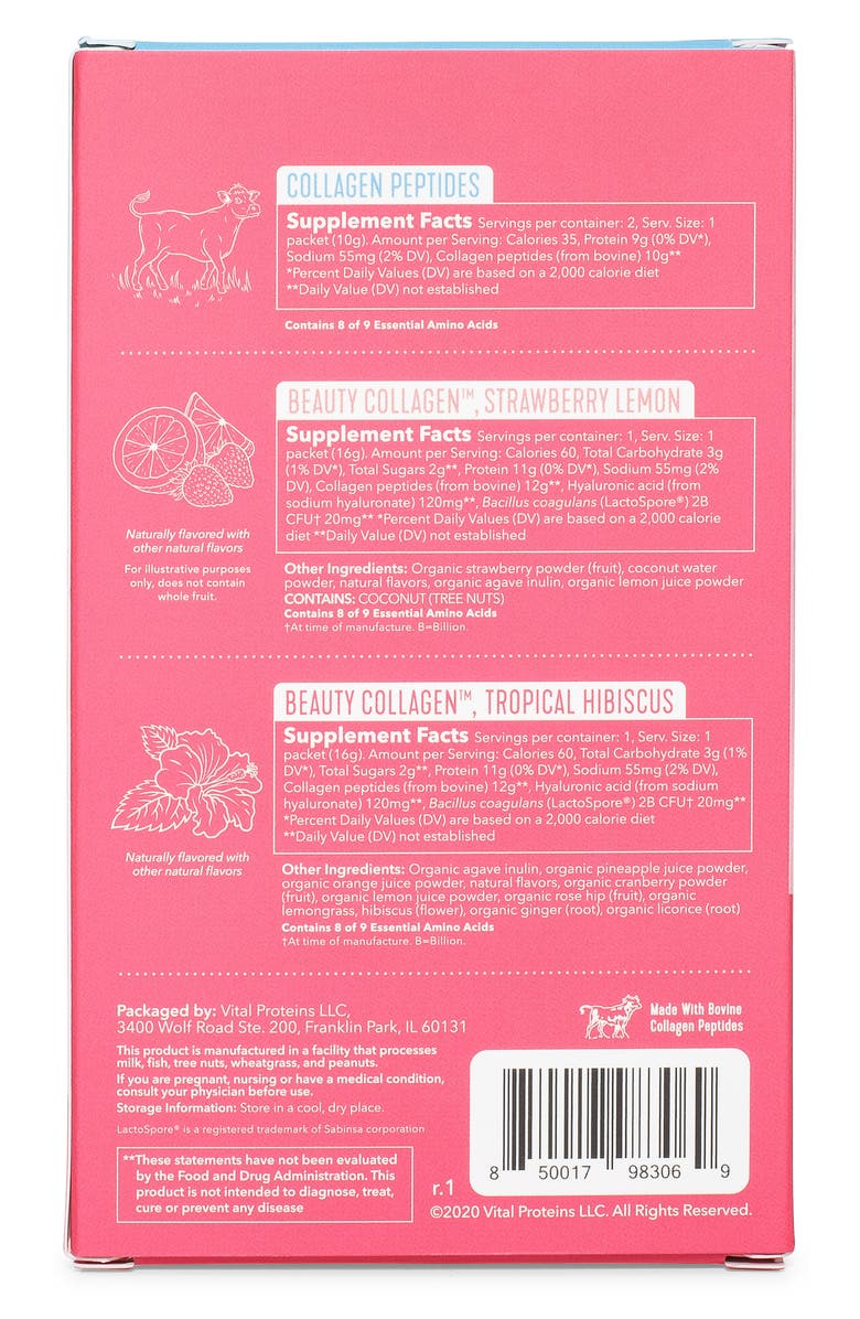 Vital Proteins Collagen Beauty Sampler Dietary Supplement Set, Alternate, color,