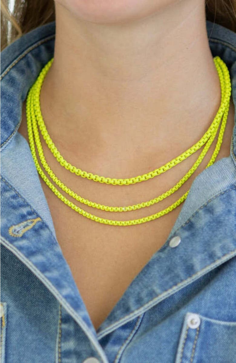 Erin McDermott Jewelry Triple Strand Neon, Alternate, color, Yellow