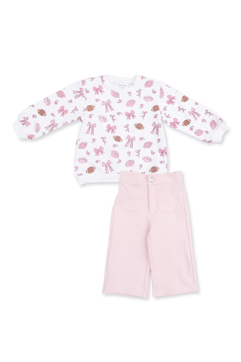 Kids' Footballs and Bows Top and Pants Set, Main, color, WHITE PINK